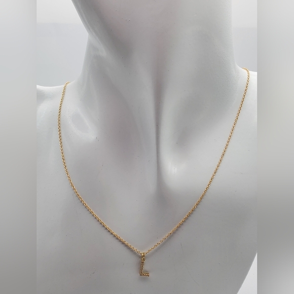 Liz‎ claiborne Initial L crystal necklace N1803 - Picture 1 of 6